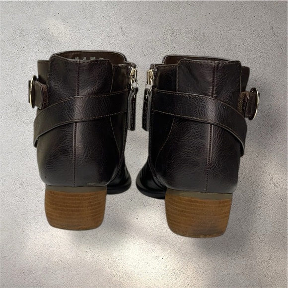 Dr Scholls Jolly Wedge Ankle Leather Zip Boots Booties - Picture 7 of 10